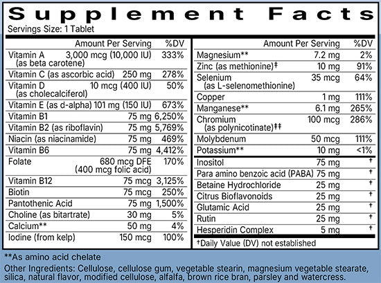 Clinical Multi-Vitamin Ingredients