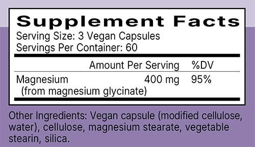Magnesium Glycinate 400mg Ingredients